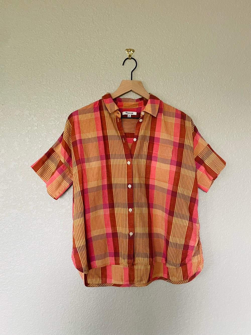 Madewell Daily Shirt in Neon Madras Plaid